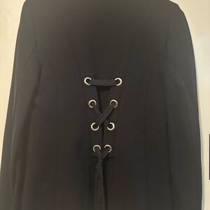 Victoria's Secret Black Lace-Up Blazer